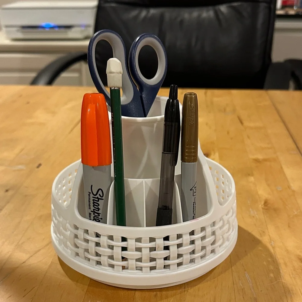 White Plastic Rotating Organizer